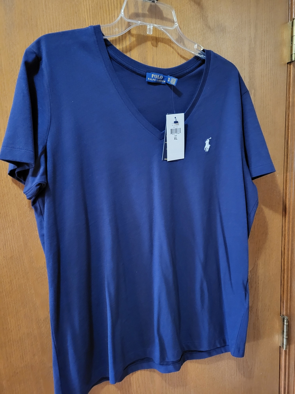 Polo by Ralph Lauren Navy V-Neck Tee with White Pony